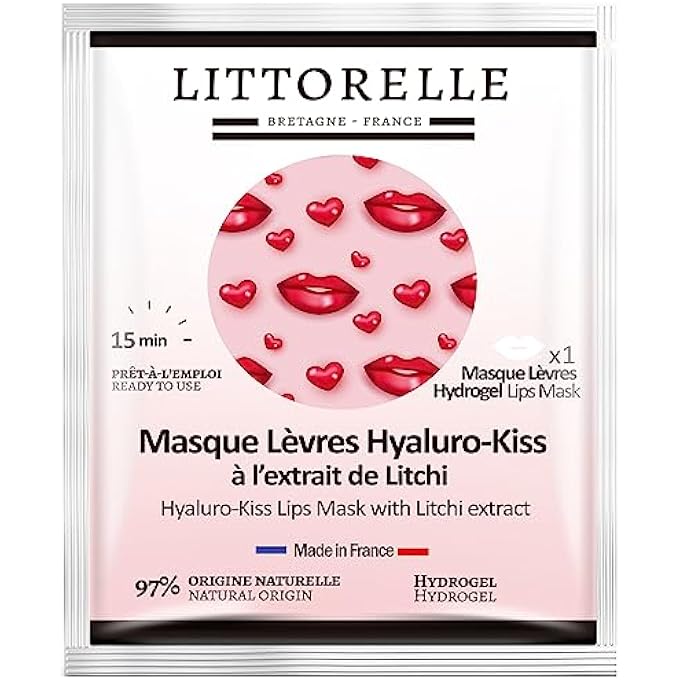 rayihni LYCHEE MOISTURISING, PLUMPING AND ANTI-AGEING LIP MASK - HYDROGEL LIP PADS WITH 97% NATURAL INGREDIENTS - MADE IN FRANCE - SOFT AND SMOOTH LIPS - Image 1